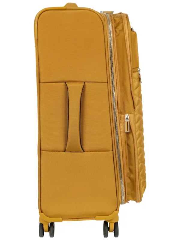 Чемодан Р2007 (3-ой) Yellow желтый (24) тканевый облегченный средний
