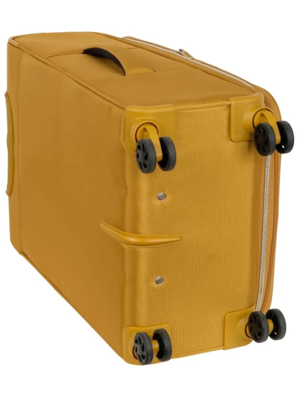 Чемодан Р2007 (3-ой) Yellow желтый (24) тканевый облегченный средний