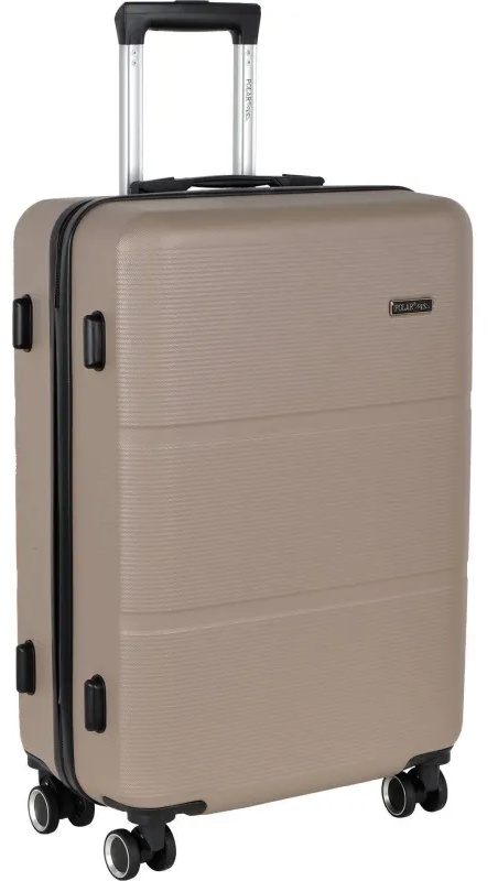 Чемодан Р612 (3-ой) бежевый Camel  (24) пластик ABS средний