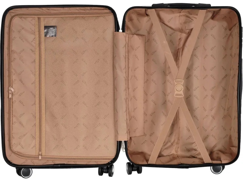 Чемодан Р612 (3-ой) бежевый Camel  (24) пластик ABS средний