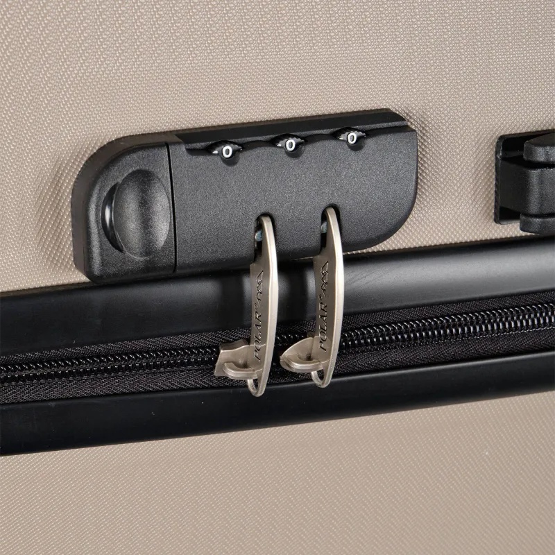 Чемодан Р612 (3-ой) бежевый Camel  (24) пластик ABS средний