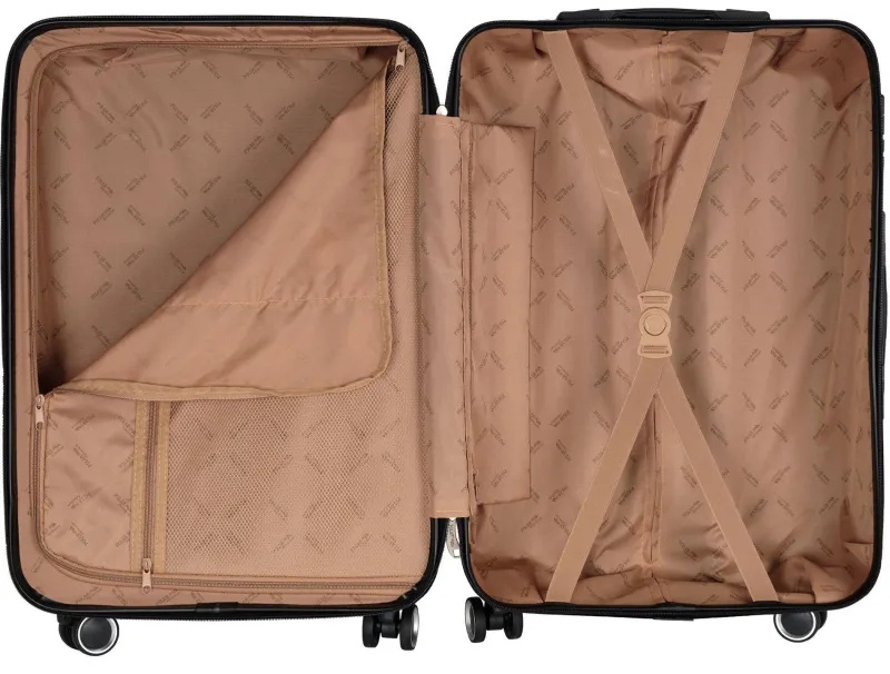 Чемодан Р612 (3-ой) бежевый Camel  (24) пластик ABS средний