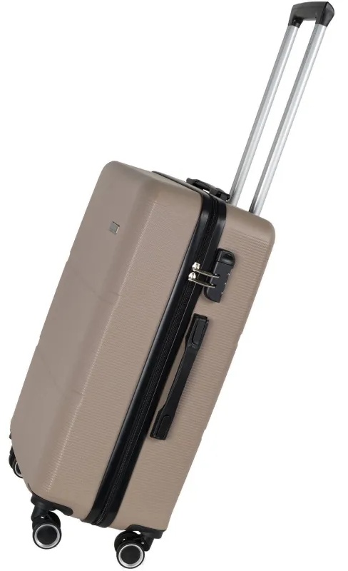 Чемодан Р612 (3-ой) бежевый Camel  (24) пластик ABS средний