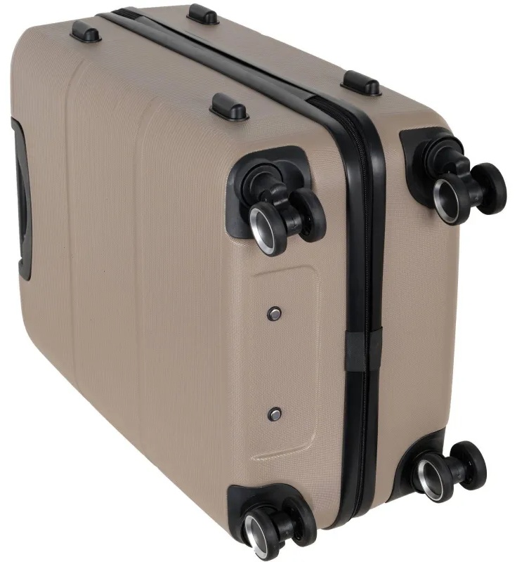 Чемодан Р612 (3-ой) бежевый Camel  (24) пластик ABS средний