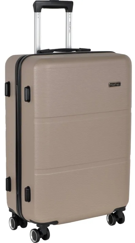 Чемодан Р612 (3-ой) бежевый Camel  (24) пластик ABS средний