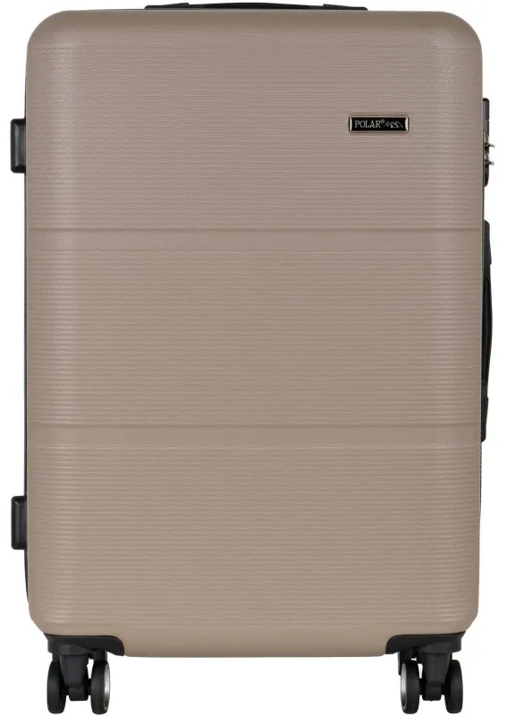 Чемодан Р612 (3-ой) бежевый Camel  (24) пластик ABS средний