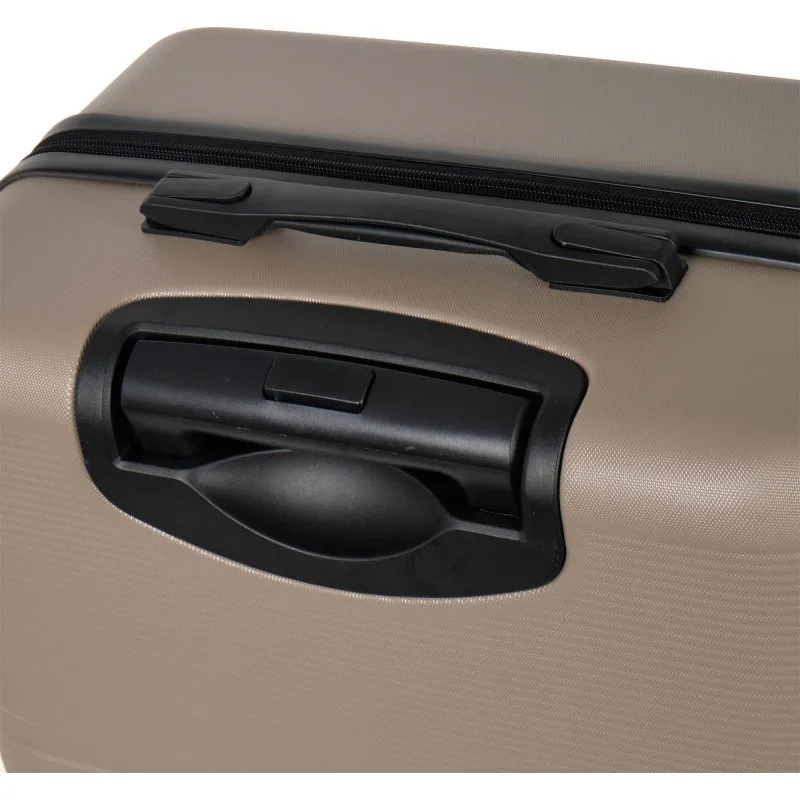 Чемодан Р612 (3-ой) бежевый Camel  (24) пластик ABS средний