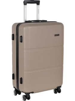 Чемодан Р612 (3-ой) бежевый Camel  (24) пластик ABS средний