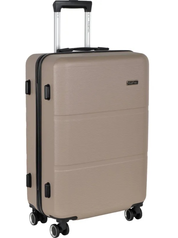 Чемодан Р612 (3-ой) бежевый Camel  (24) пластик ABS средний