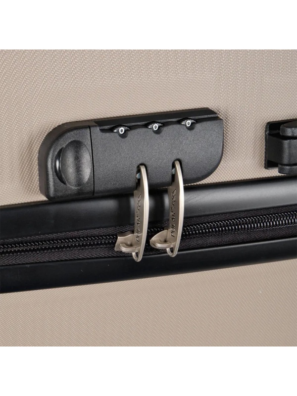 Чемодан Р612 (3-ой) бежевый Camel  (24) пластик ABS средний