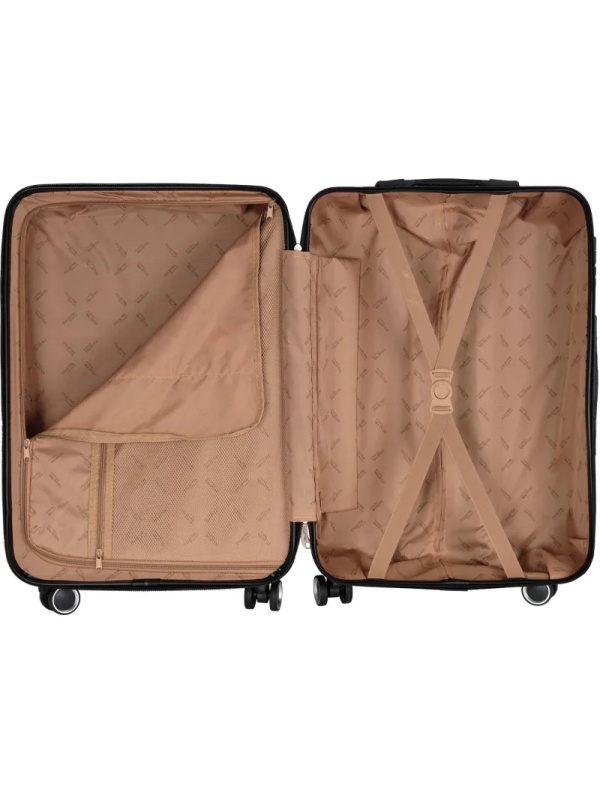 Чемодан Р612 (3-ой) бежевый Camel  (24) пластик ABS средний