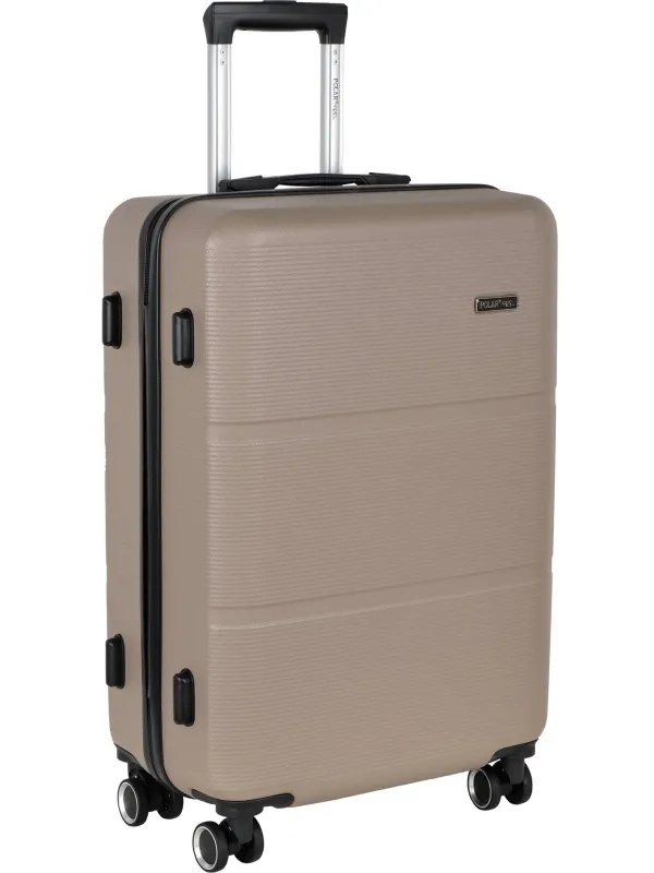 Чемодан Р612 (3-ой) бежевый Camel  (24) пластик ABS средний