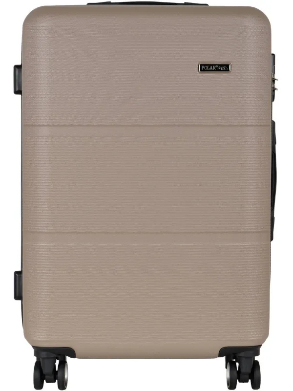 Чемодан Р612 (3-ой) бежевый Camel  (24) пластик ABS средний