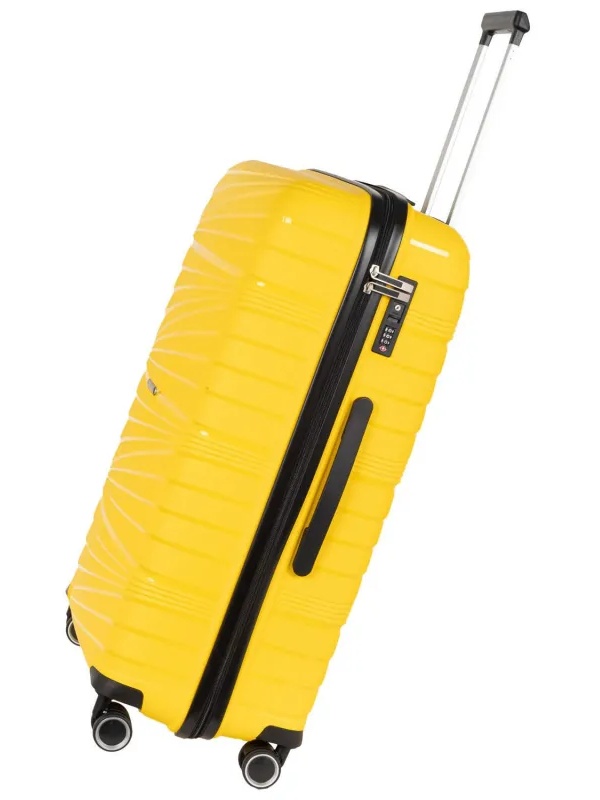 Чемодан РР820 (3-ой) Yellow желтый (28) пластик PP (полипропилен)  большой
