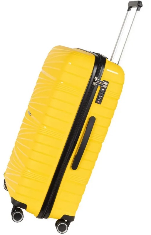 Чемодан РР820 (3-ой) Yellow желтый (24) пластик PP (полипропилен)  средний