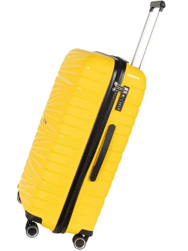 Чемодан РР820 (3-ой) Yellow желтый (24) пластик PP (полипропилен)  средний