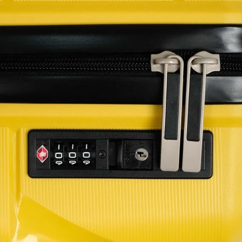 Чемодан РР819 (2-ой) Yellow желтый (24) пластик PP (полипропилен)  средний