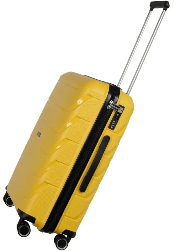 Чемодан РР819 (2-ой) Yellow желтый (24) пластик PP (полипропилен)  средний
