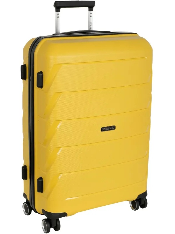 Чемодан РР819 (2-ой) Yellow желтый (24) пластик PP (полипропилен)  средний
