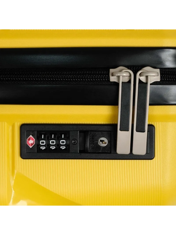 Чемодан РР819 (2-ой) Yellow желтый (24) пластик PP (полипропилен)  средний