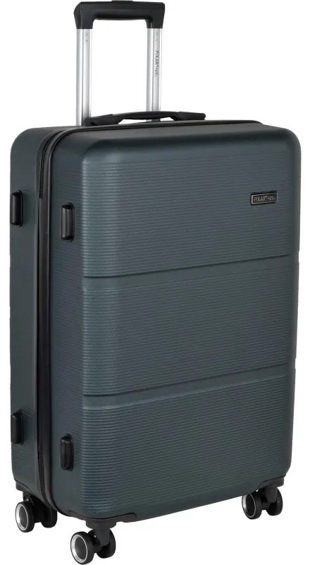 Чемодан Р612 (3-ой) зеленый Green  (24) пластик ABS средний