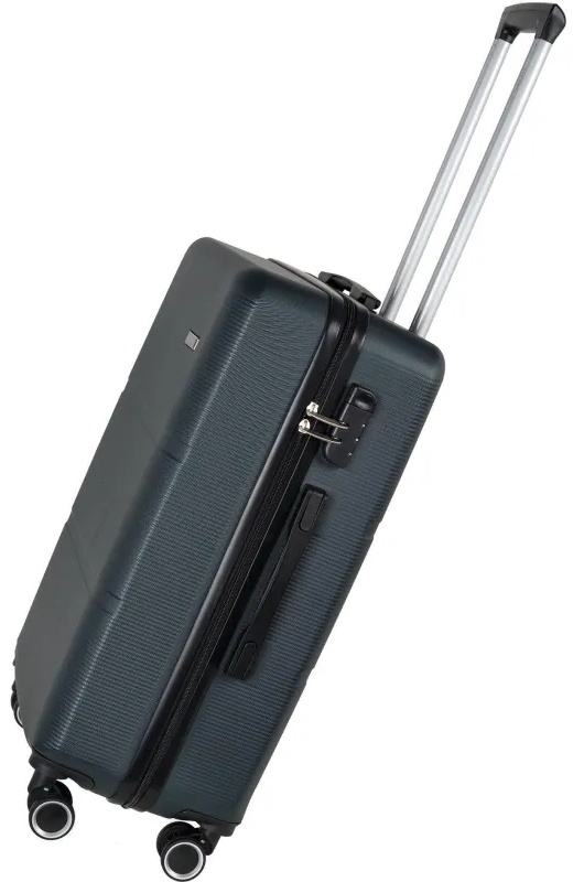 Чемодан Р612 (3-ой) зеленый Green  (24) пластик ABS средний