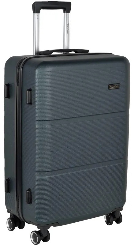 Чемодан Р612 (3-ой) зеленый Green  (24) пластик ABS средний