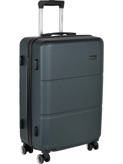 Чемодан Р612 (3-ой) зеленый Green  (24) пластик ABS средний