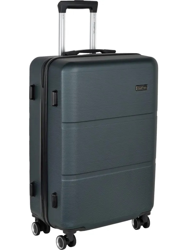 Чемодан Р612 (3-ой) зеленый Green  (24) пластик ABS средний