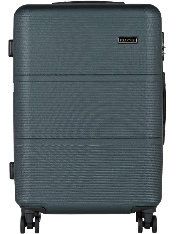 Чемодан Р612 (3-ой) зеленый Green  (24) пластик ABS средний