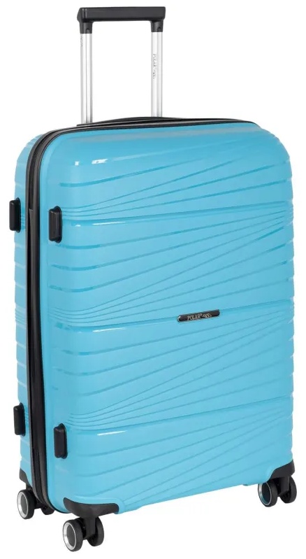 Чемодан РР820 (3-ой) Blue синий (24) пластик PP (полипропилен)  средний