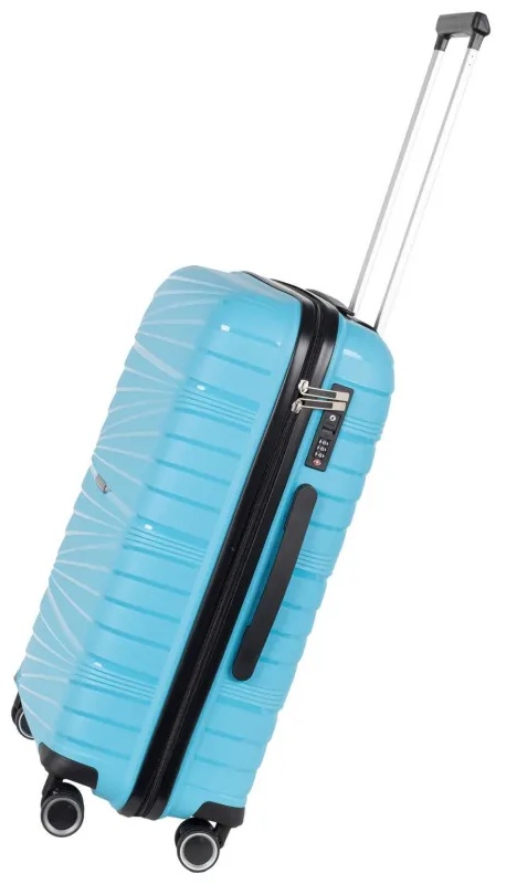 Чемодан РР820 (3-ой) Blue синий (24) пластик PP (полипропилен)  средний