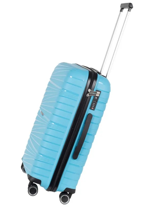 Чемодан РР820 (3-ой) Blue синий (24) пластик PP (полипропилен)  средний