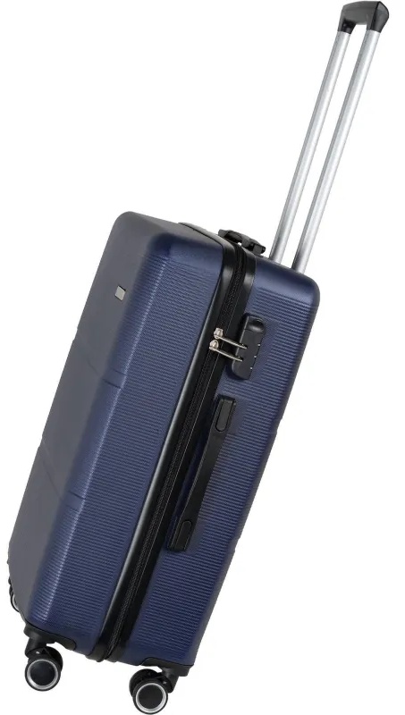 Чемодан Р612 (3-ой) синий D.Blue (24) пластик ABS средний