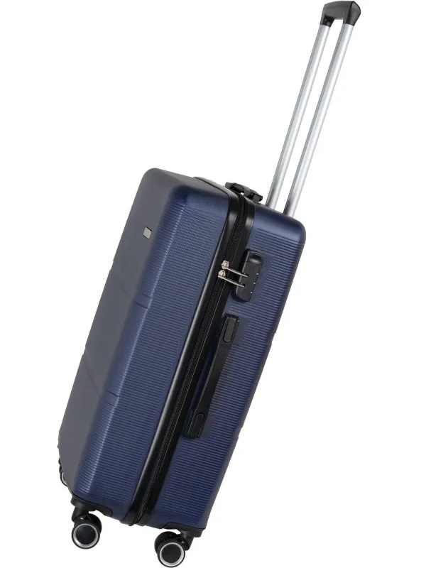 Чемодан Р612 (3-ой) синий D.Blue (24) пластик ABS средний