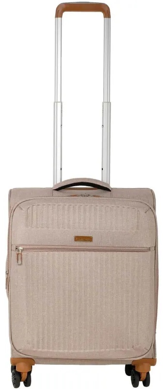 Чемодан Р1913 (2-ой) Beige бежевый (19) малый тканевый облегченный
