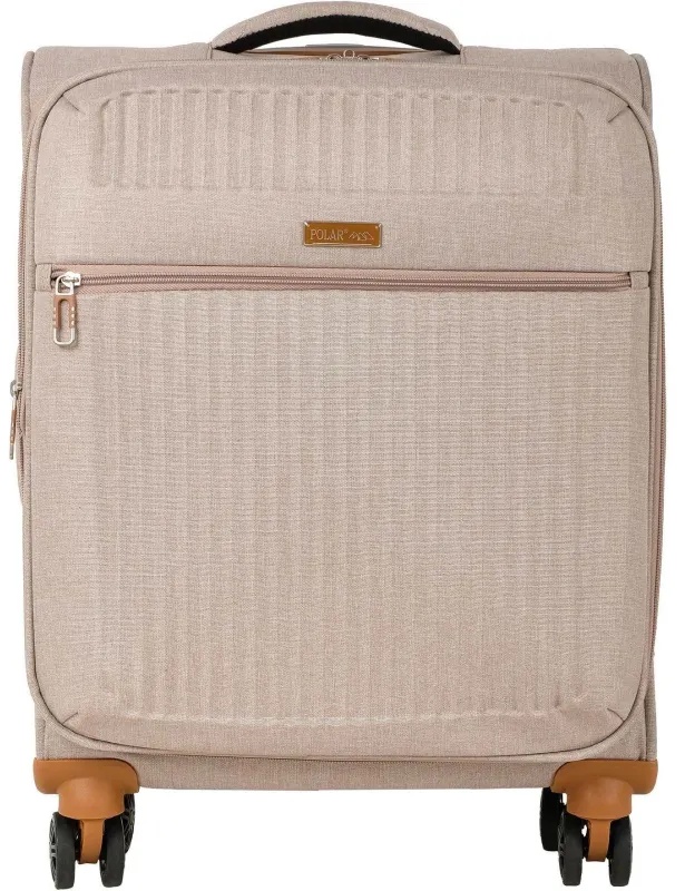 Чемодан Р1913 (2-ой) Beige бежевый (19) малый тканевый облегченный