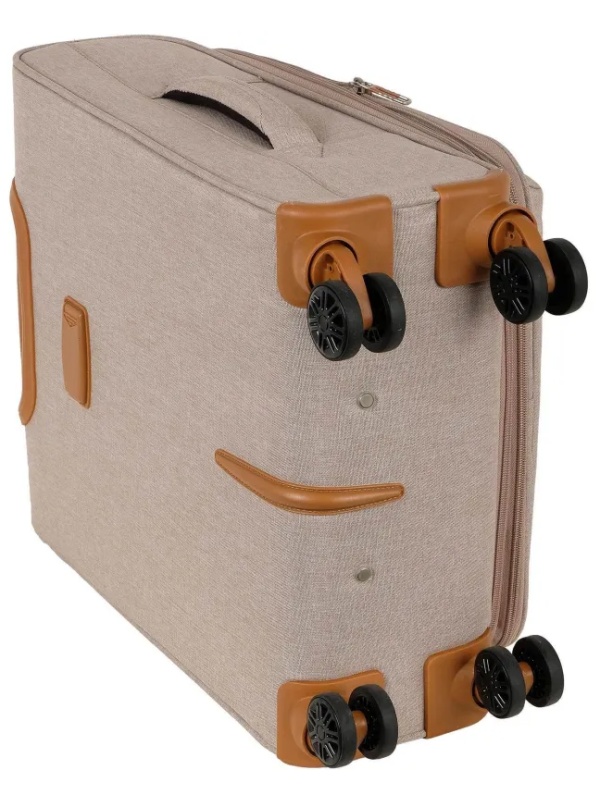 Чемодан Р1913 (2-ой) Beige бежевый (19) малый тканевый облегченный