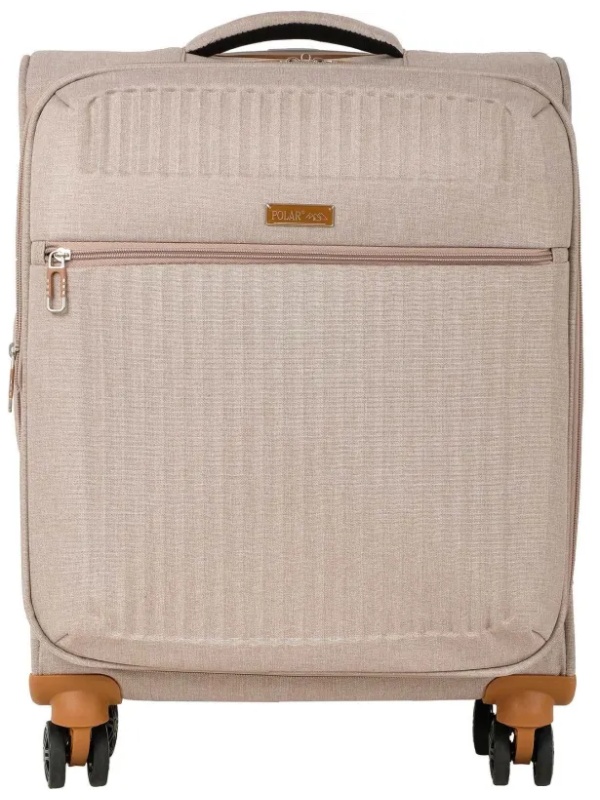 Чемодан Р1913 (2-ой) Beige бежевый (19) малый тканевый облегченный