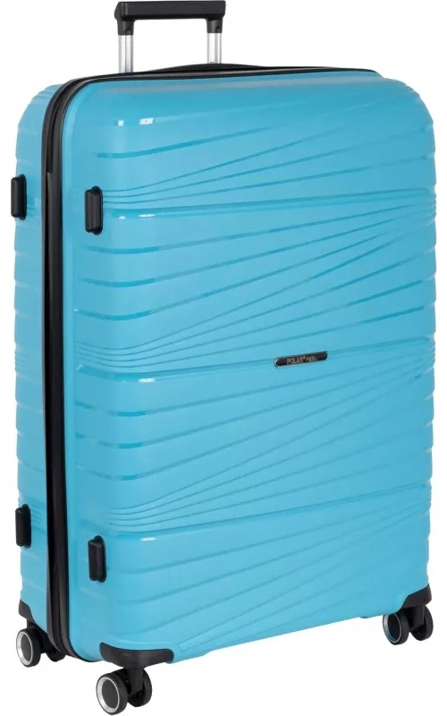 Чемодан РР820 (3-ой) Blue синий (28) пластик PP (полипропилен)  большой