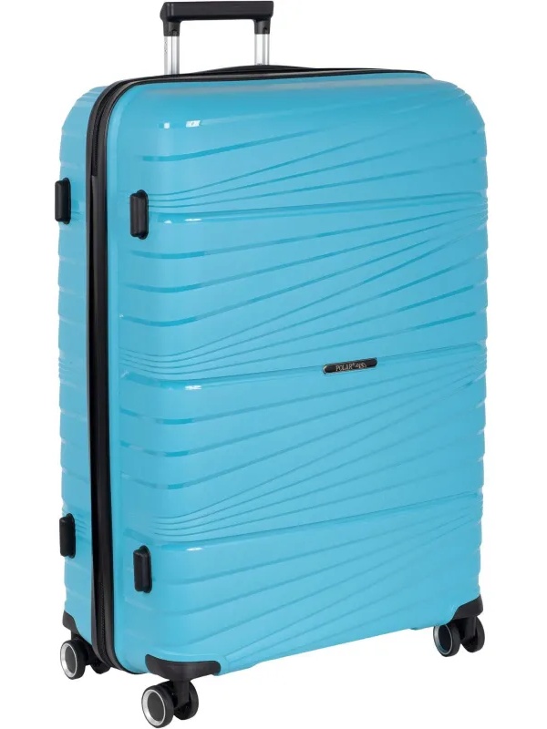 Чемодан РР820 (3-ой) Blue синий (28) пластик PP (полипропилен)  большой