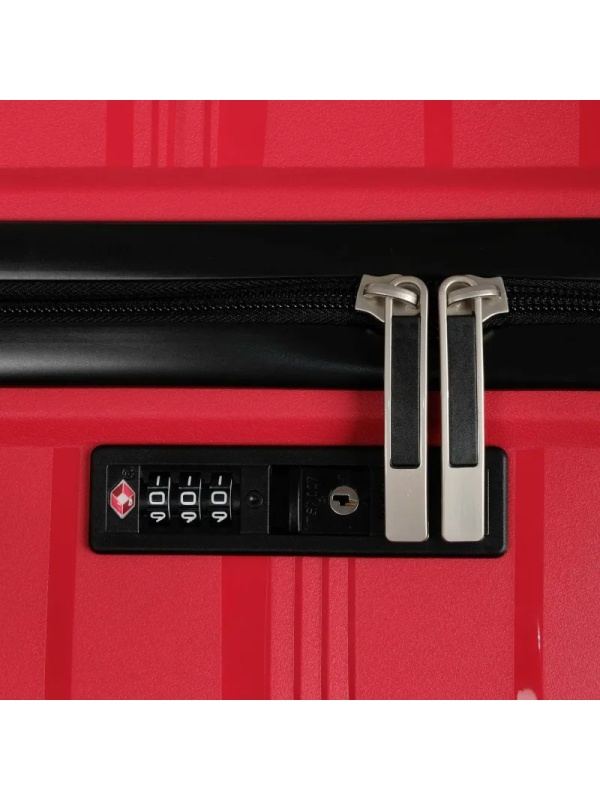 Чемодан РР820 (3-ой) Red красный (28) пластик PP (полипропилен)  большой