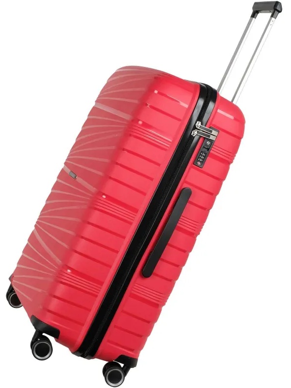 Чемодан РР820 (3-ой) Red красный (28) пластик PP (полипропилен)  большой