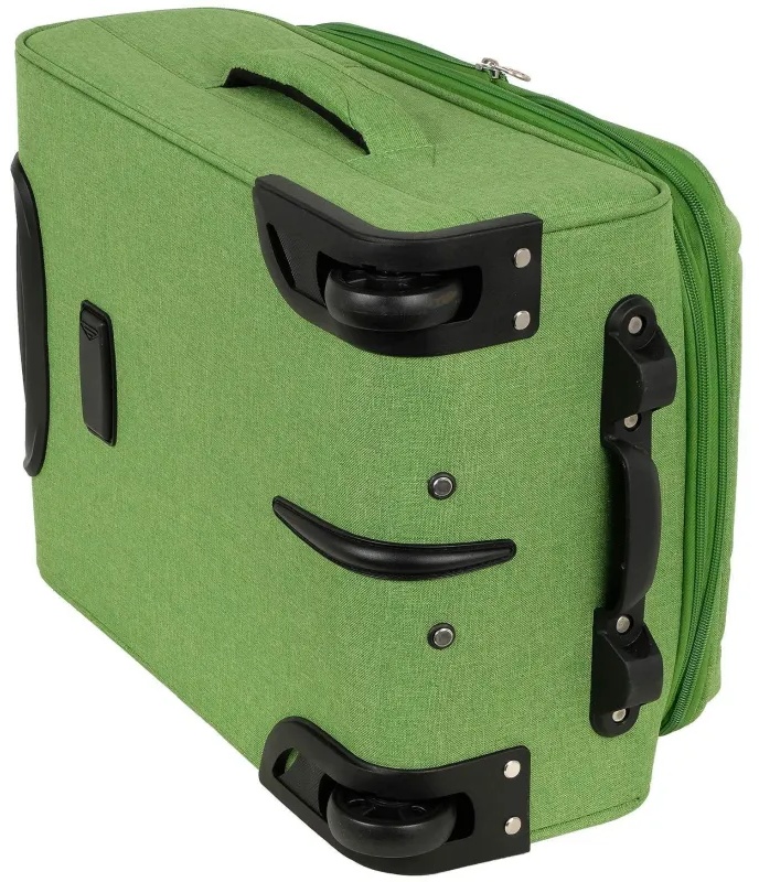 Чемодан Р1914 (2-ой) Green зеленый (19) малый тканевый облегченный
