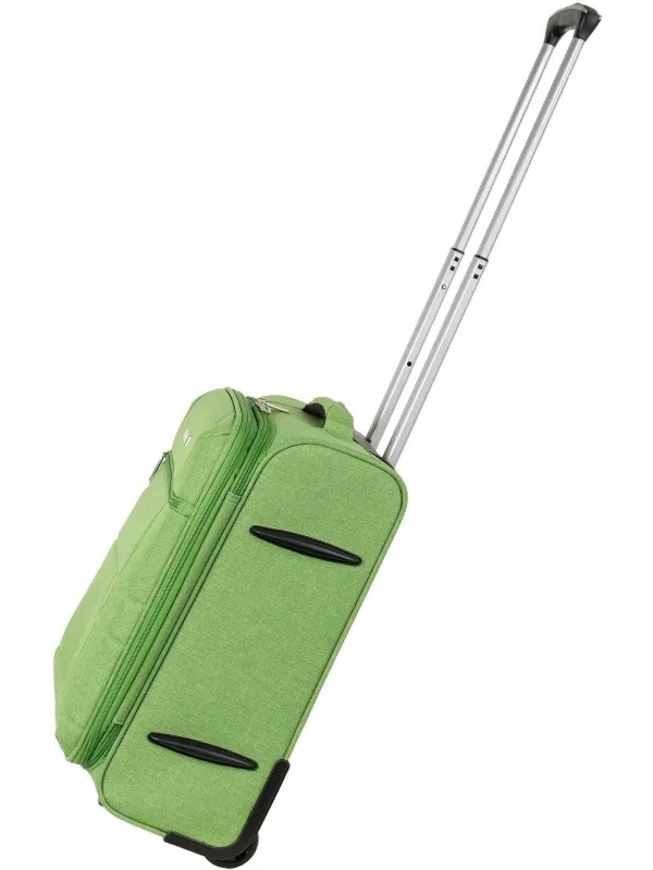 Чемодан Р1914 (2-ой) Green зеленый (19) малый тканевый облегченный