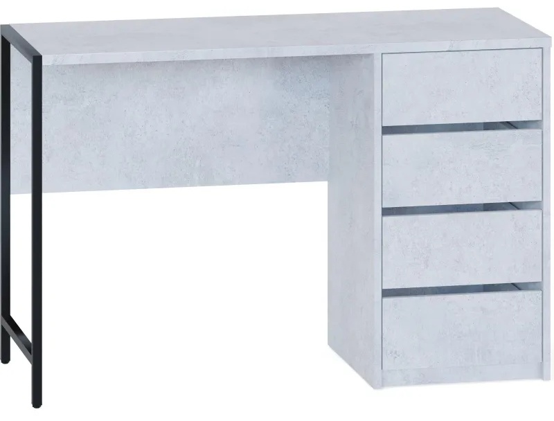 Стол письменный Сокол_на метал. опоре со встроенной тумбой СПМ-405 бетон