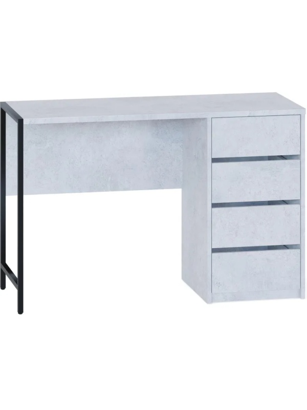 Стол письменный Сокол_на метал. опоре со встроенной тумбой СПМ-405 бетон