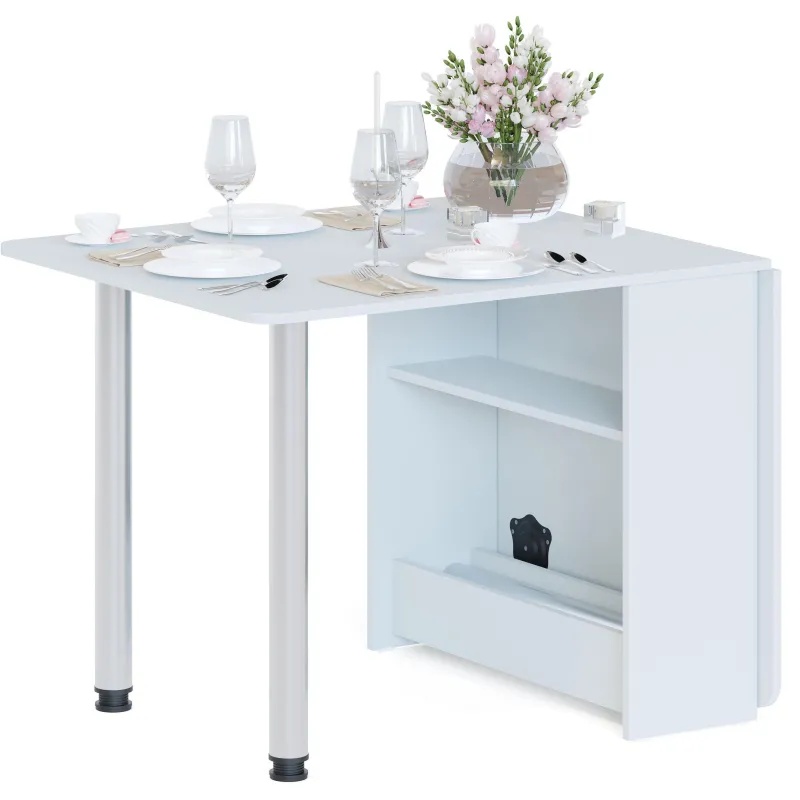 Стол раскладной Сокол_на металлических опорах СП-04м.1 белый