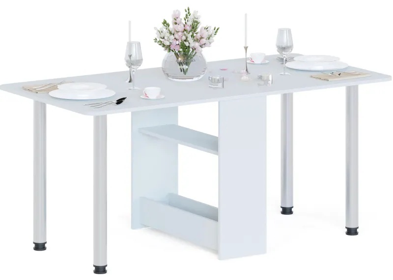 Стол раскладной Сокол_на металлических опорах СП-04м.1 белый