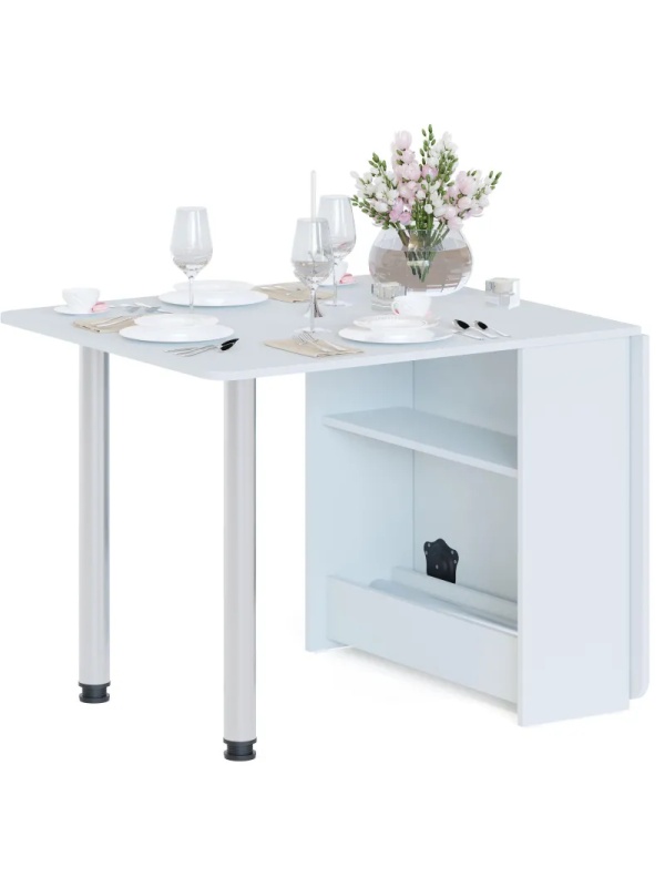 Стол раскладной Сокол_на металлических опорах СП-04м.1 белый